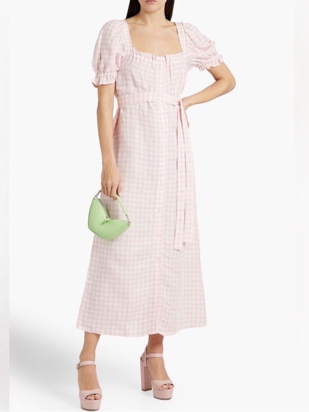 NWT Sleeper Brigitte Linen Midi Dress